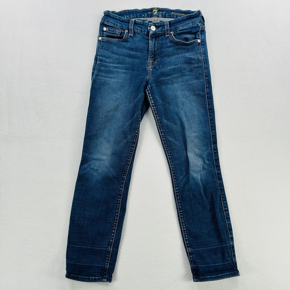 7 For All Mankind Jeans Womens 26 Blue Kimmie Crop Stretch Denim Made in USA